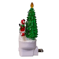 Christmas Tree With Snowmen and Moving Candy Cane LED Night Light