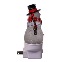 Snowman With Red Scarf & Cardinal Spinning Glitter LED Night Light