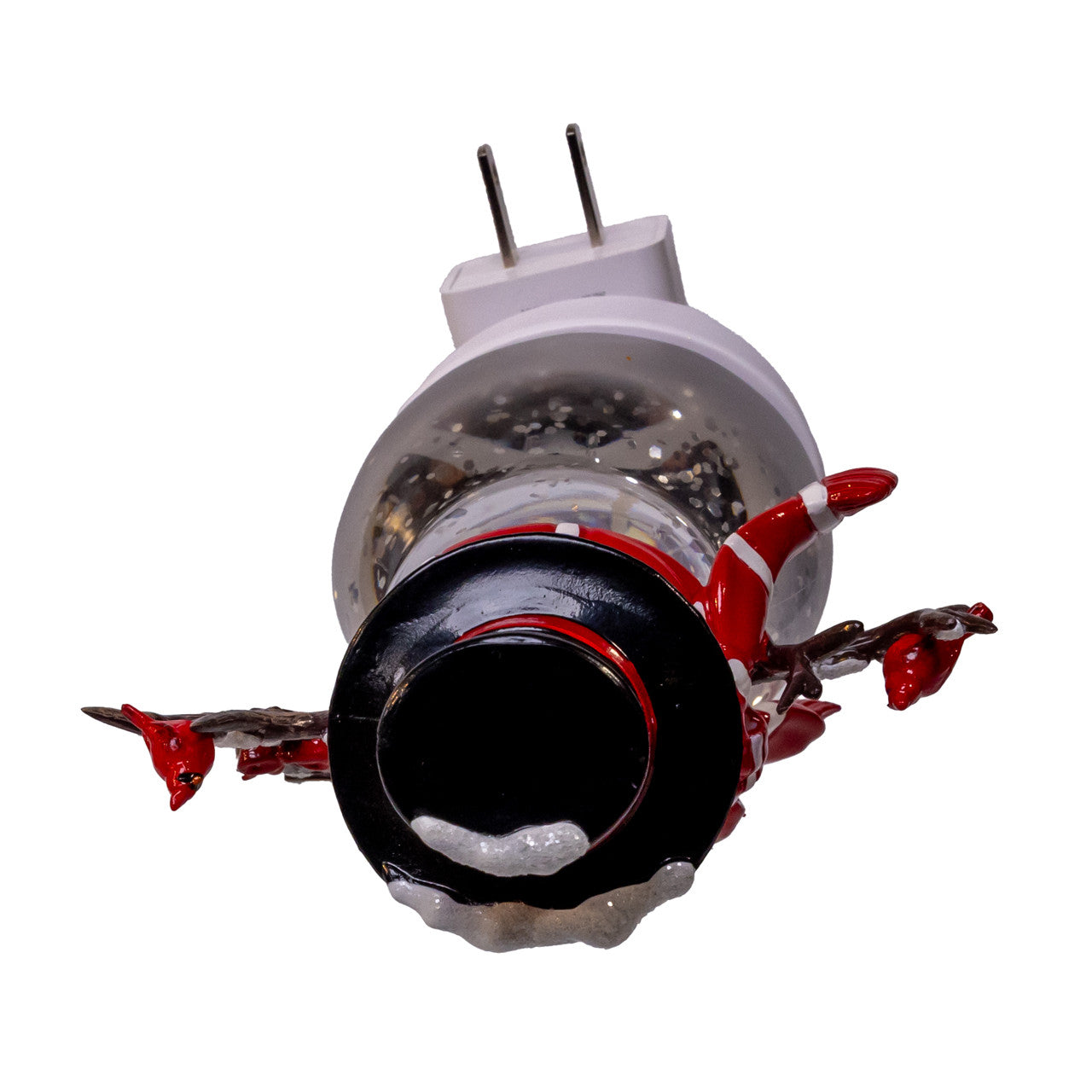 Snowman With Red Scarf & Cardinal Spinning Glitter LED Night Light