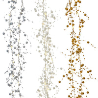 16' White, Silver & Gold Pearl LED Fairy String Light Set