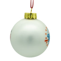 80MM Glass Washington & Lincoln White Ball Ornament