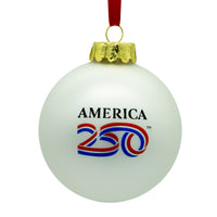 80MM Glass Washington & Lincoln White Ball Ornament
