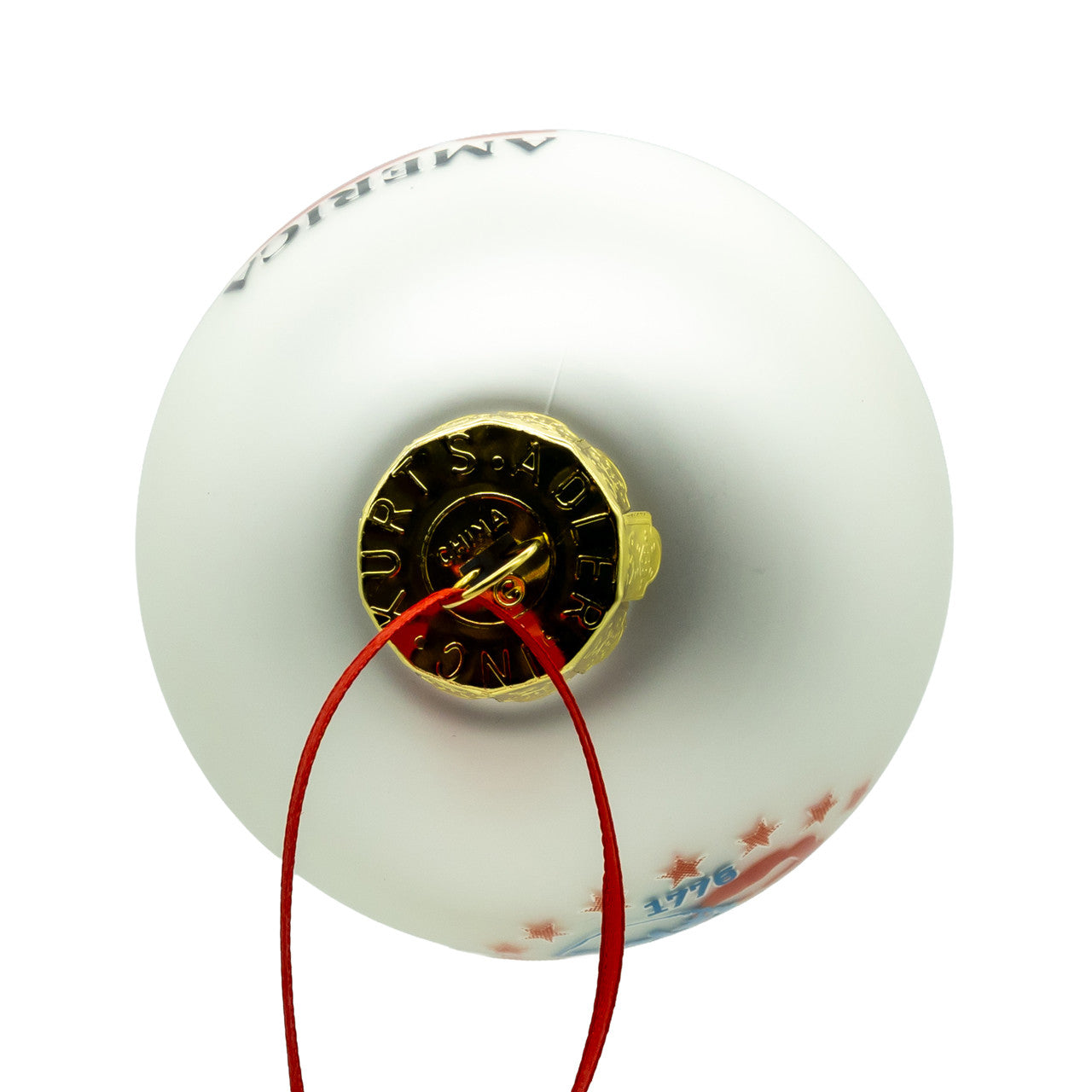 80MM Glass Washington & Lincoln White Ball Ornament