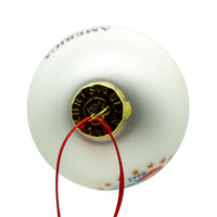 80MM Glass Washington & Lincoln White Ball Ornament