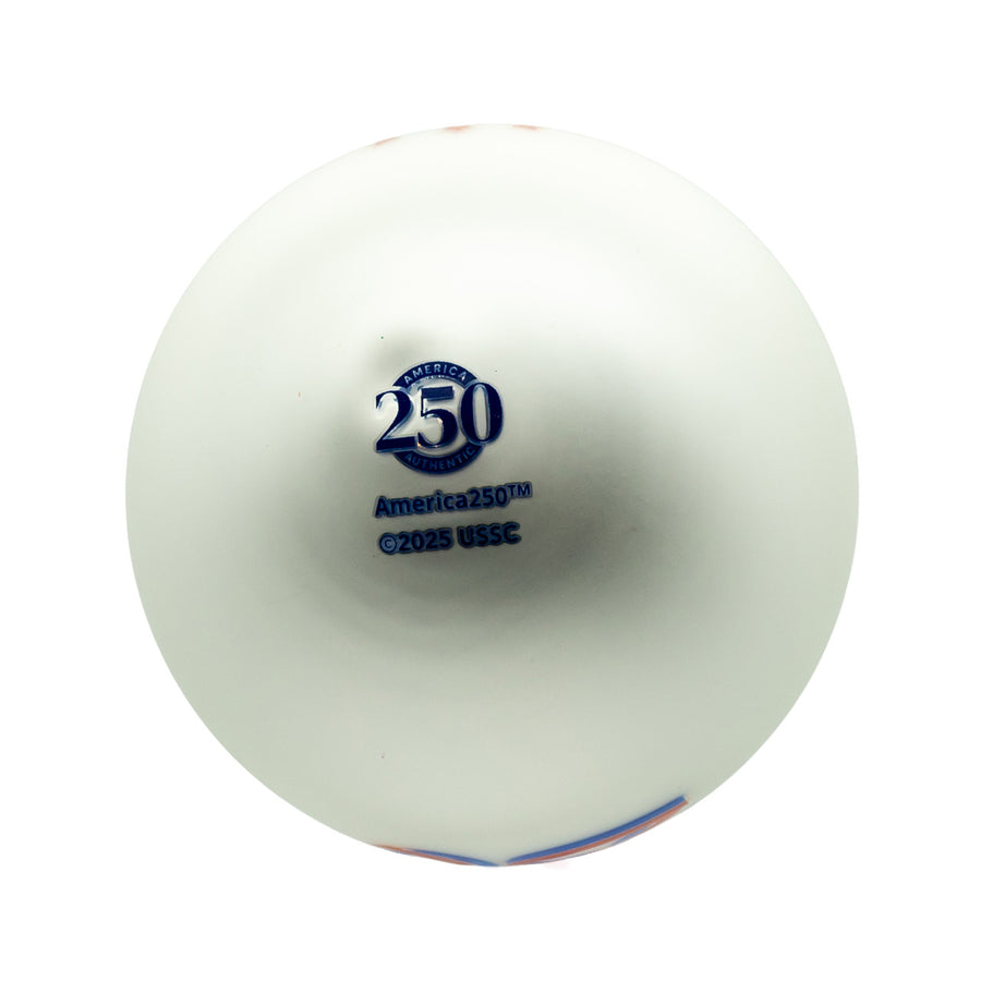 80MM Glass Washington & Lincoln White Ball Ornament