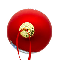 80MM Glass America 250th Red Ball With Eagle Head & Flag Ornament