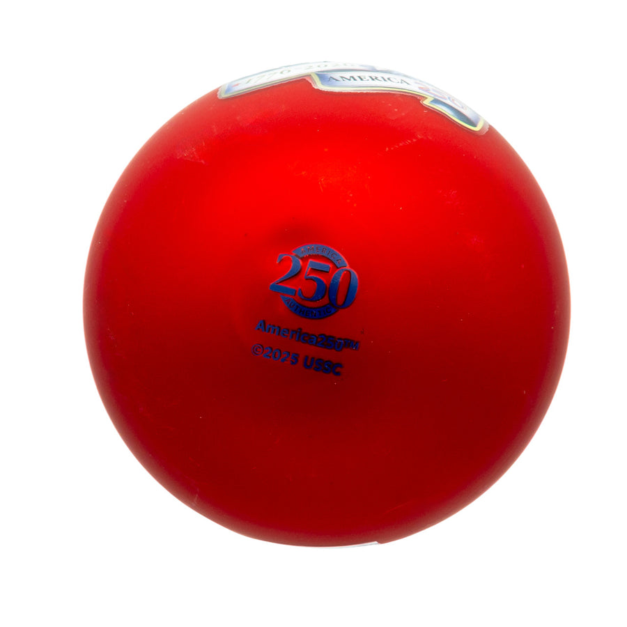 80MM Glass America 250th Red Ball With Eagle Head & Flag Ornament