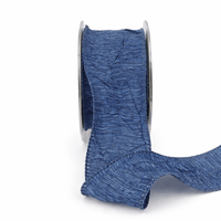 2 Inch Two Tone Crinkle Crushed Ribbon with Wired Edge – AW03 – BLUE/LIGHT BLUE