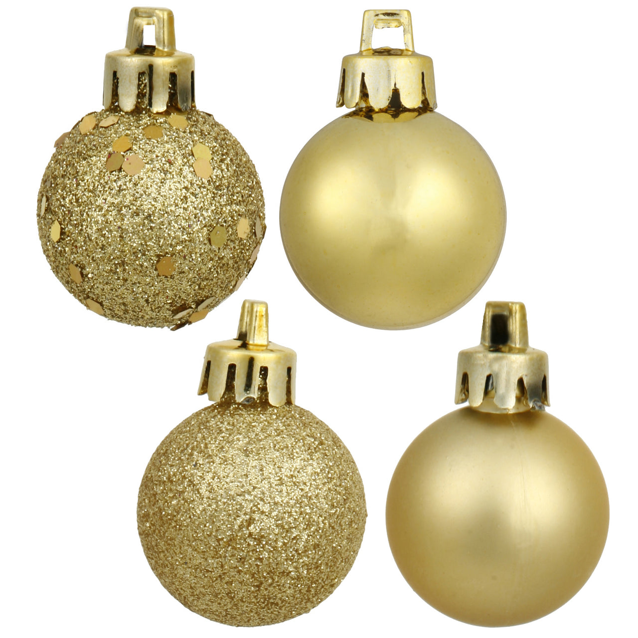 2.4" Gold 4 Finish Orn Asst