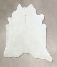 Luxurious Solid White Brazilian Cowhide Rug 8'3