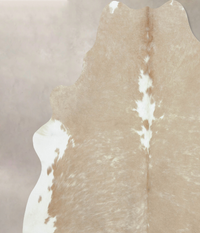Elegant Beige and White Brazilian Cowhide Rug – Luxury Home Décor