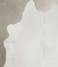 Luxurious Solid White X-Large Cowhide Rug 7'8