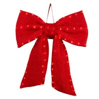Battery Operated Multifunction LED Red Bow