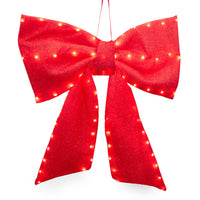 Battery Operated Multifunction LED Red Bow