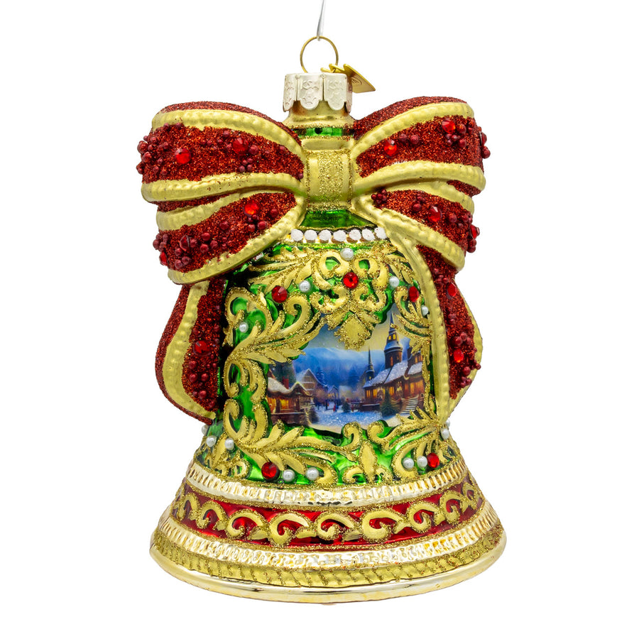Bellissimo Glass Bell With Scenery Ornament