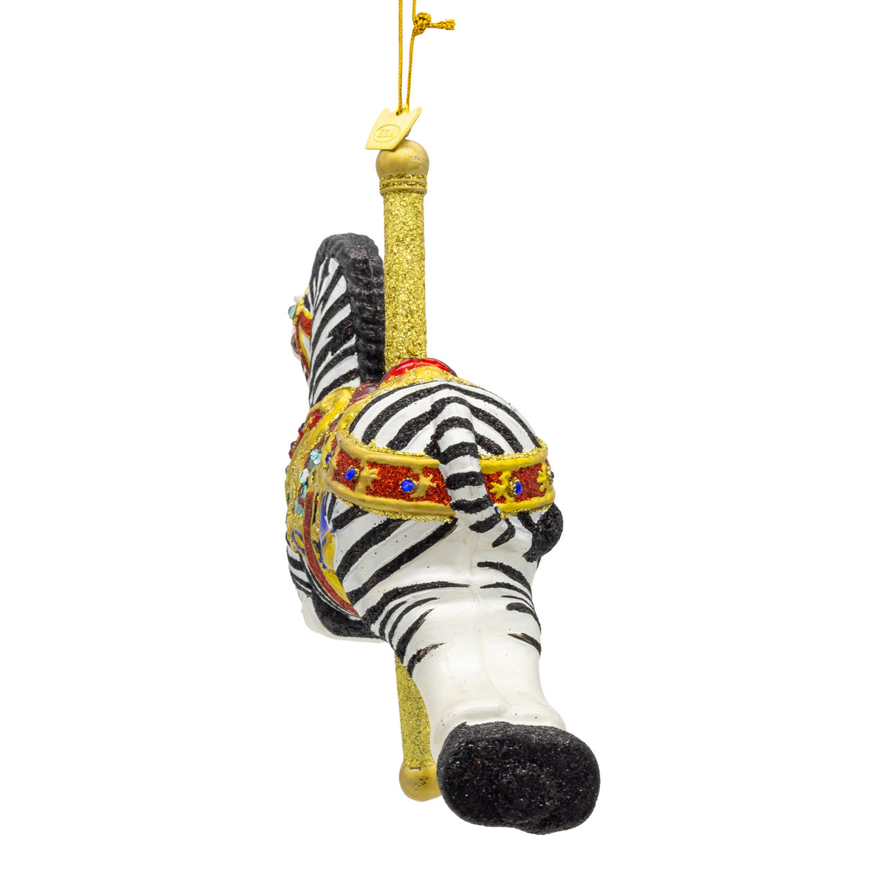Bellissimo Glass Zebra Carousel Ornament