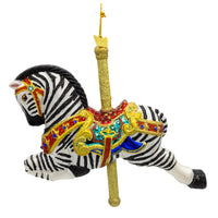 Bellissimo Glass Zebra Carousel Ornament