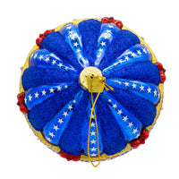 Bellissimo Glass Red, White & Blue Hot Air Balloon Ornament