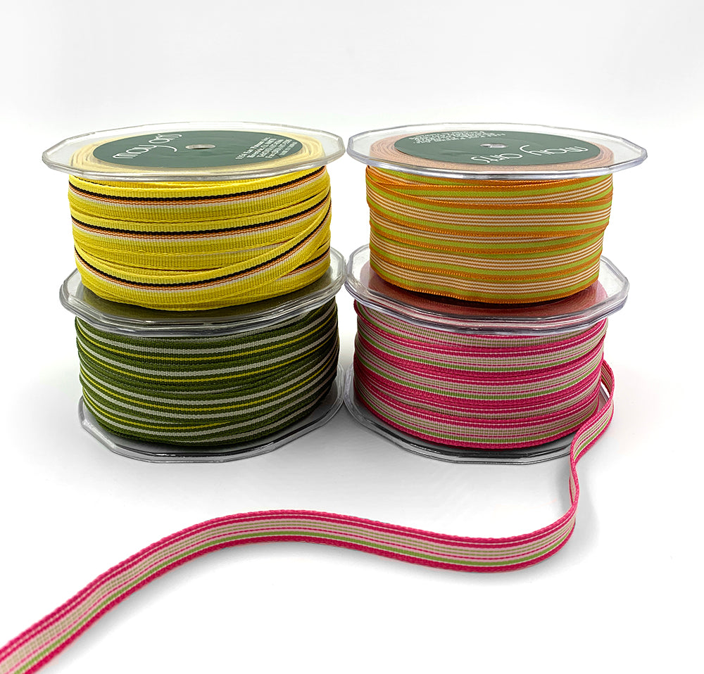 3/8 Inch Grosgrain Striped Ribbon