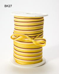 3/8 Inch Grosgrain Striped Ribbon – BK27 – YELLOW/ORANGE/BLACK