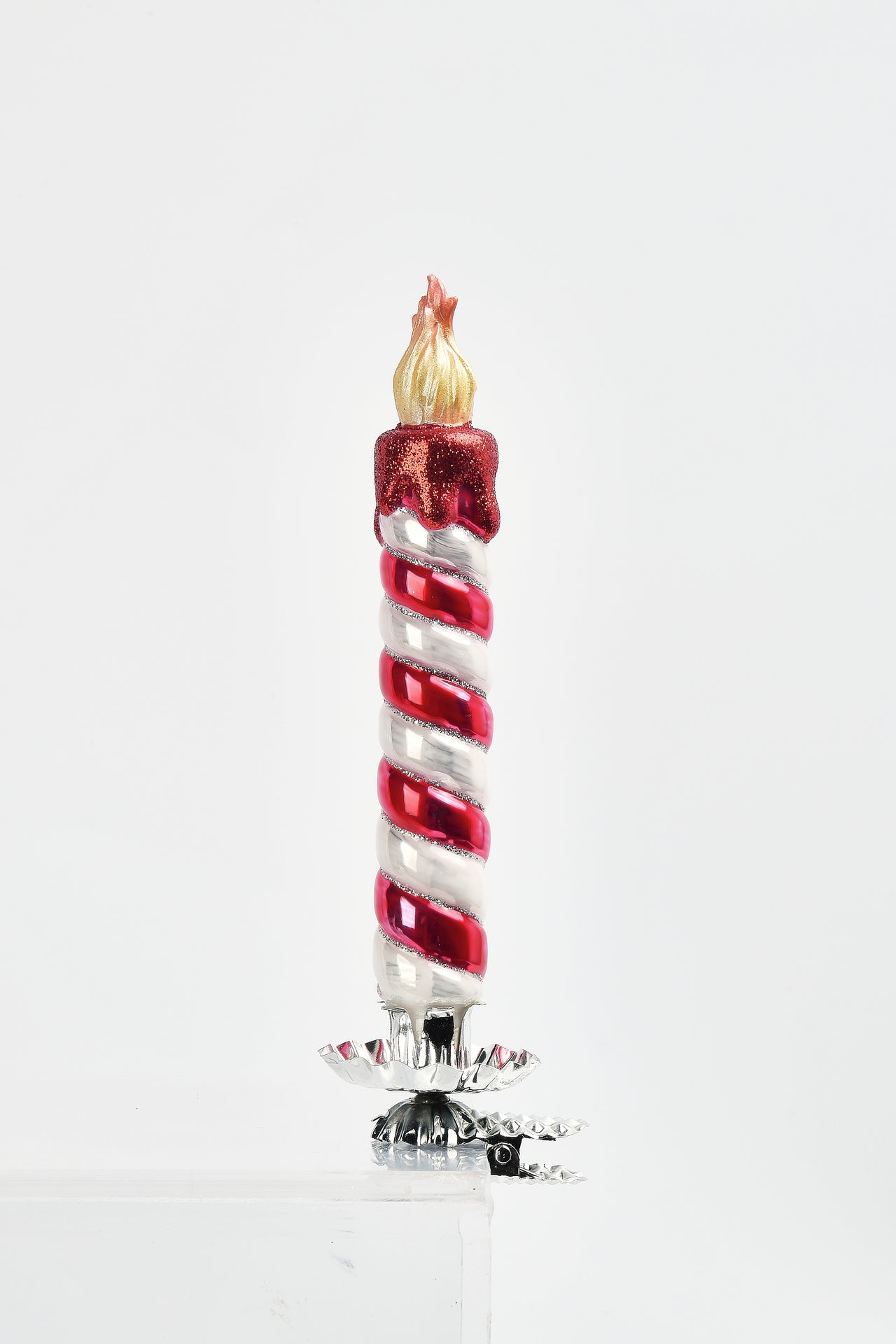 Xmas Candle W/ Flame Clip