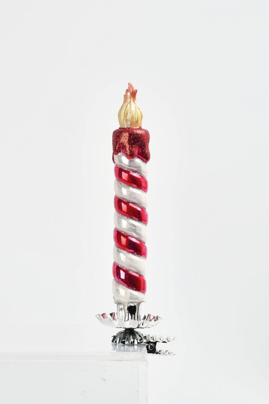 Xmas Candle W/ Flame Clip