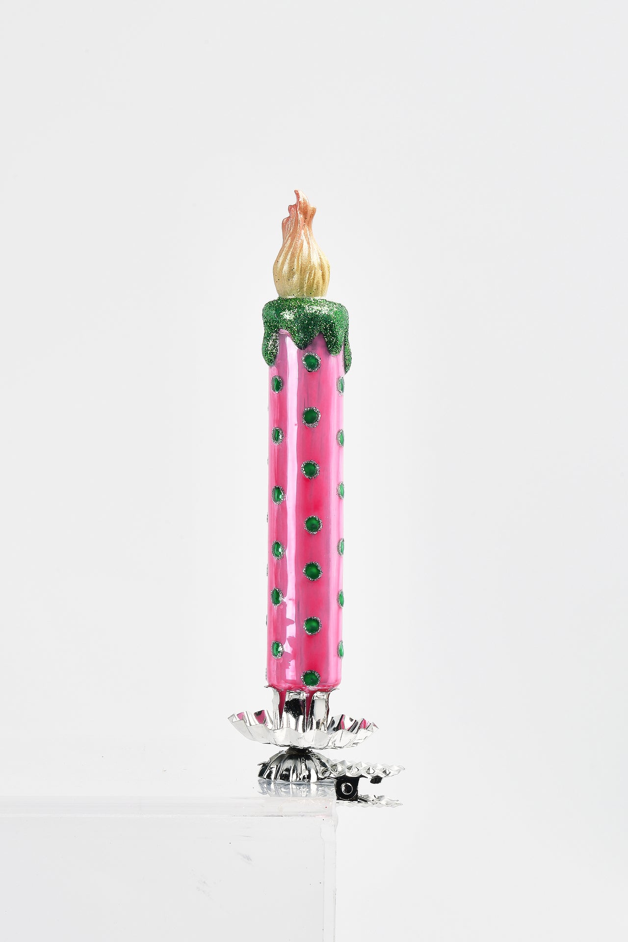 Xmas Candle W/ Flame Clip