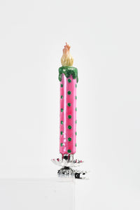 Xmas Candle W/ Flame Clip