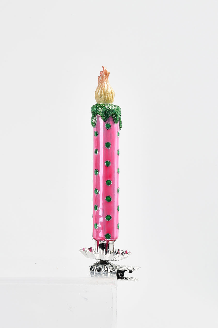 Xmas Candle W/ Flame Clip