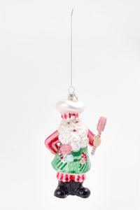 Xmas Candy Chef Santa Ornament