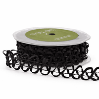 1 Inch Loose Braid Wired Ribbon – BW10 – BLACK