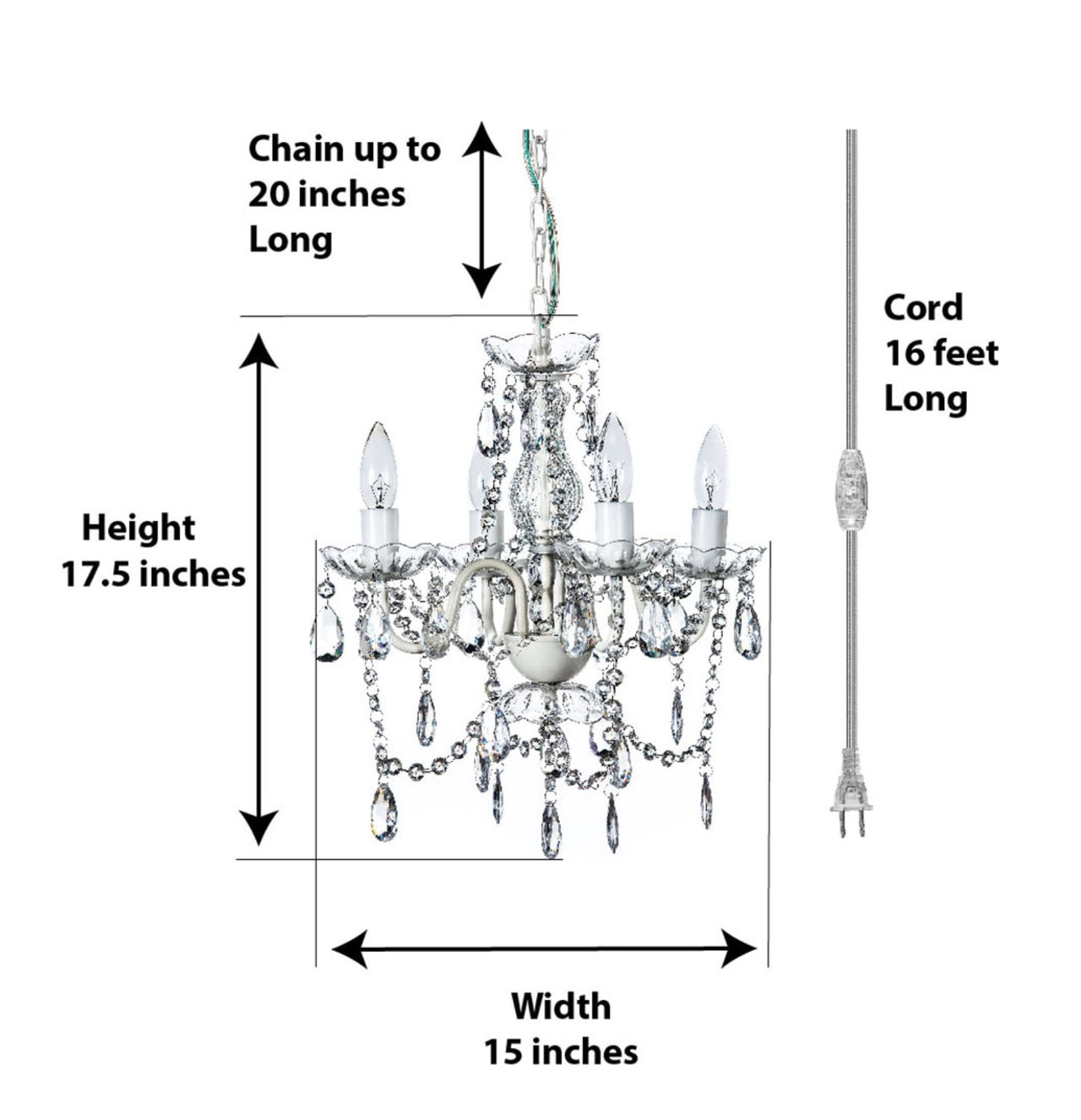 Dylan 4 Light Crystal Chandelier