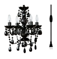 Parker 4 Light Crystal Black Chandelier