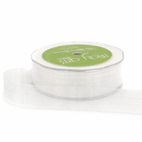 1 Inch Soft Shimmer Sheer Ribbon with Cut Edge – C-1-01 WHITE
