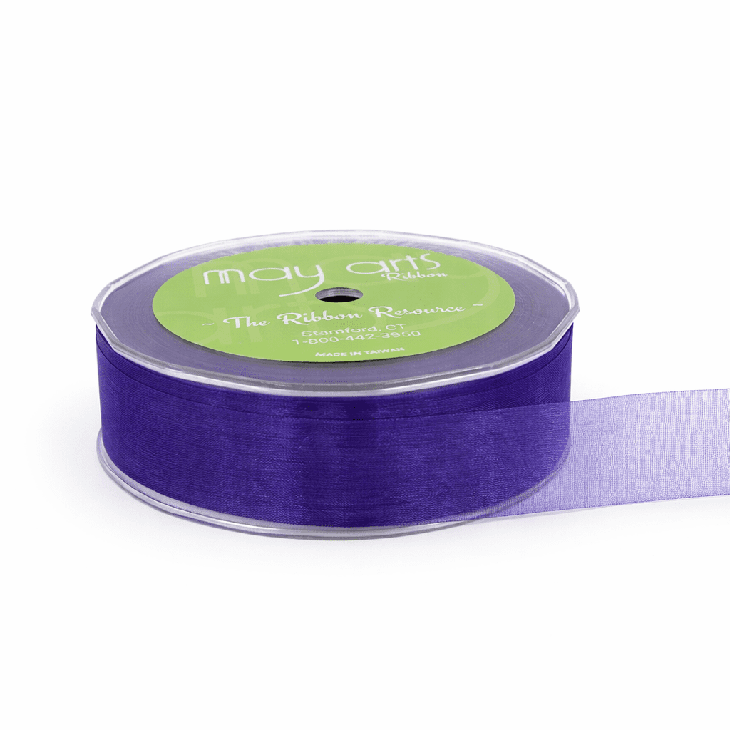 1 Inch Soft Shimmer Sheer Ribbon with Cut Edge – C-1-07 BLUE/PURPLE