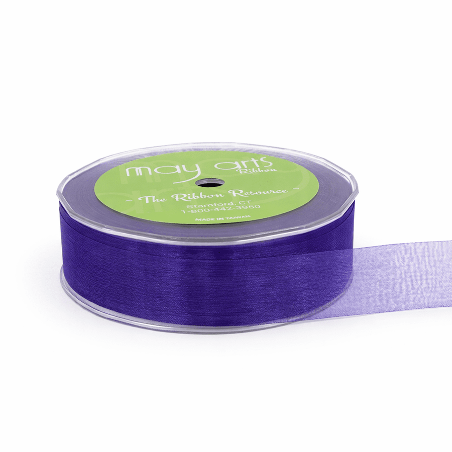 1 Inch Soft Shimmer Sheer Ribbon with Cut Edge – C-1-07 BLUE/PURPLE