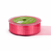 1 Inch Soft Shimmer Sheer Ribbon with Cut Edge – C-1-26 WATERMELON