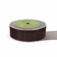 1 Inch Soft Shimmer Sheer Ribbon with Cut Edge – C-1-33 BROWN