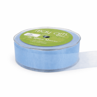 1 Inch Soft Shimmer Sheer Ribbon with Cut Edge – C-1-34 LIGHT BLUE