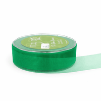 1 Inch Soft Shimmer Sheer Ribbon with Cut Edge – C-1-55 EMERALD GREEN