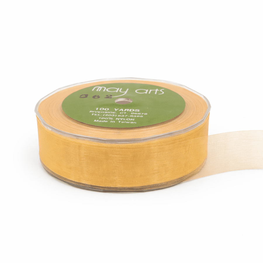 1 Inch Soft Shimmer Sheer Ribbon with Cut Edge – C-1-62 NATURAL
