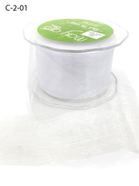 2 Inch Soft Shimmer Organza Ribbon – C-2-01 WHITE