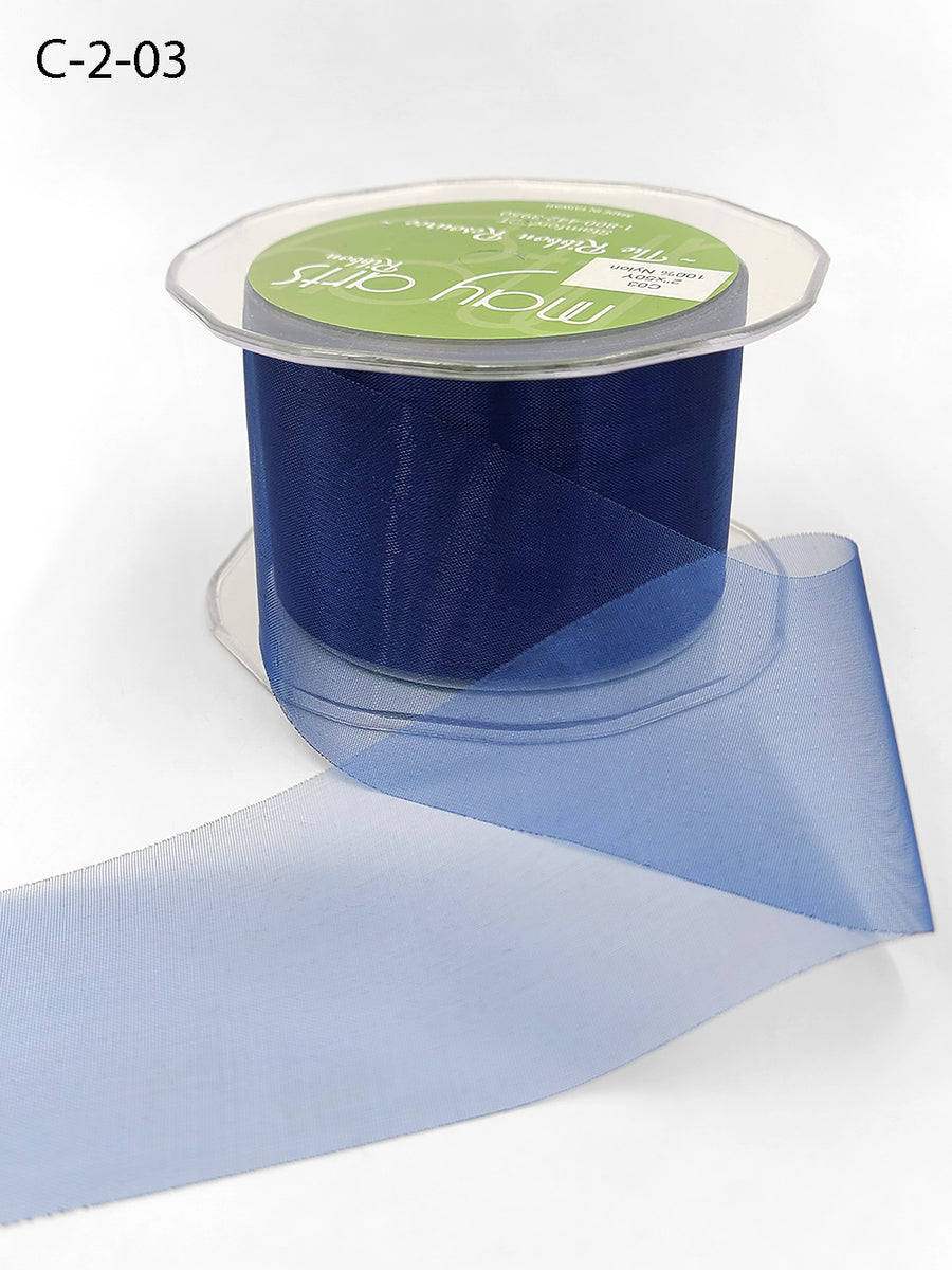 2 Inch Soft Shimmer Organza Ribbon – C-2-03 NAVY