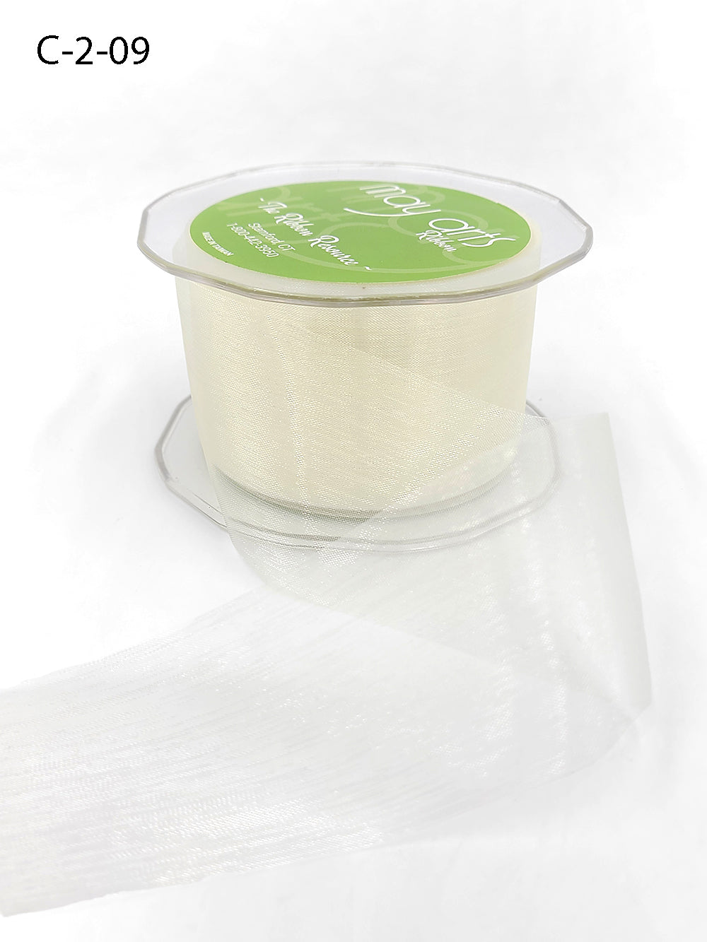 2 Inch Soft Shimmer Organza Ribbon – C-2-09 IVORY