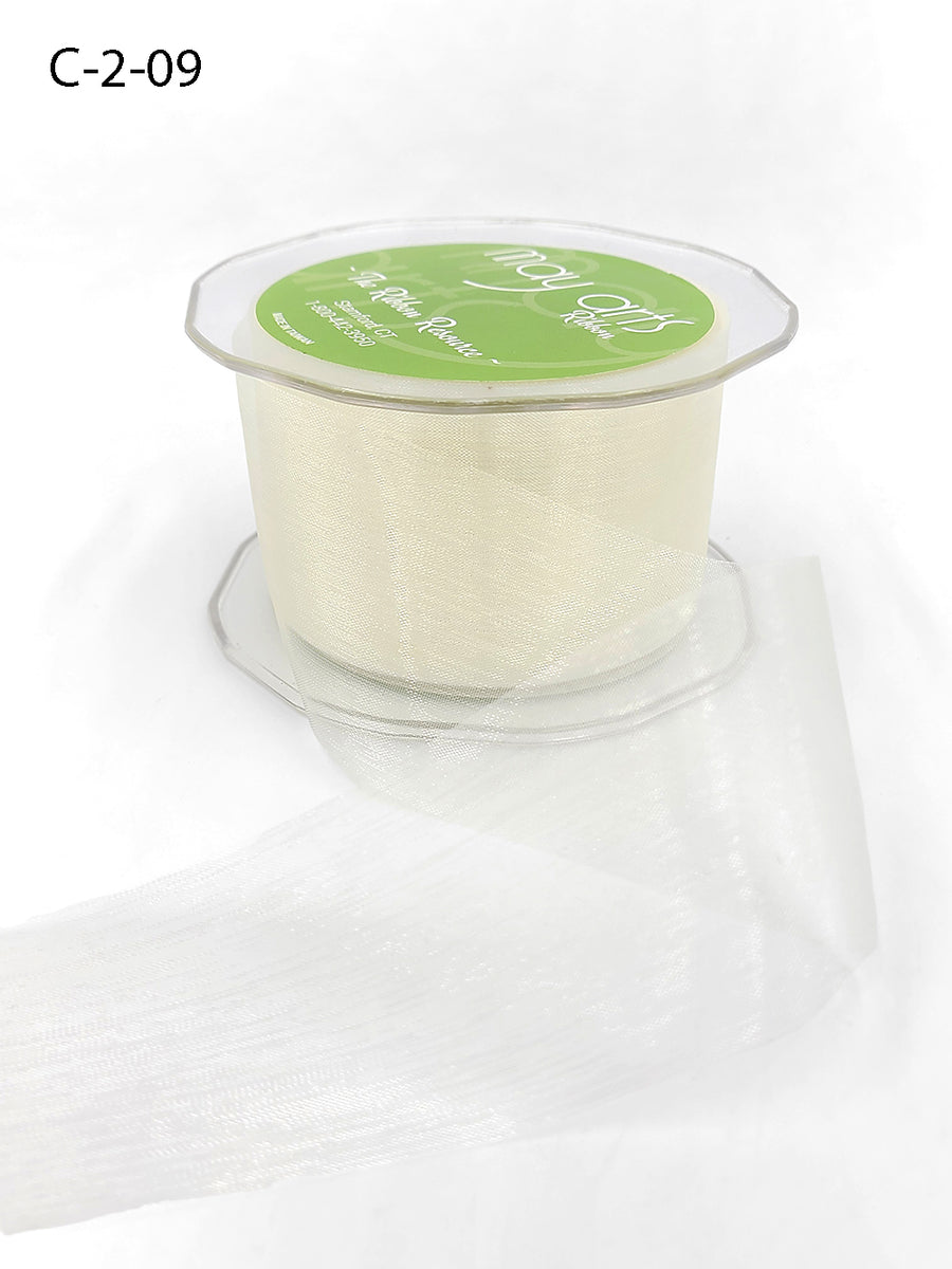 2 Inch Soft Shimmer Organza Ribbon – C-2-09 IVORY