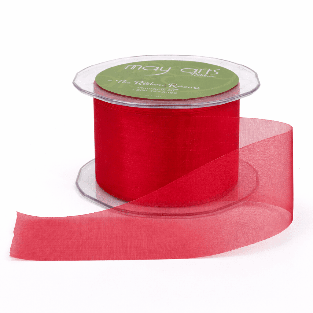 2 Inch Soft Shimmer Organza Ribbon – C-2-14 RED