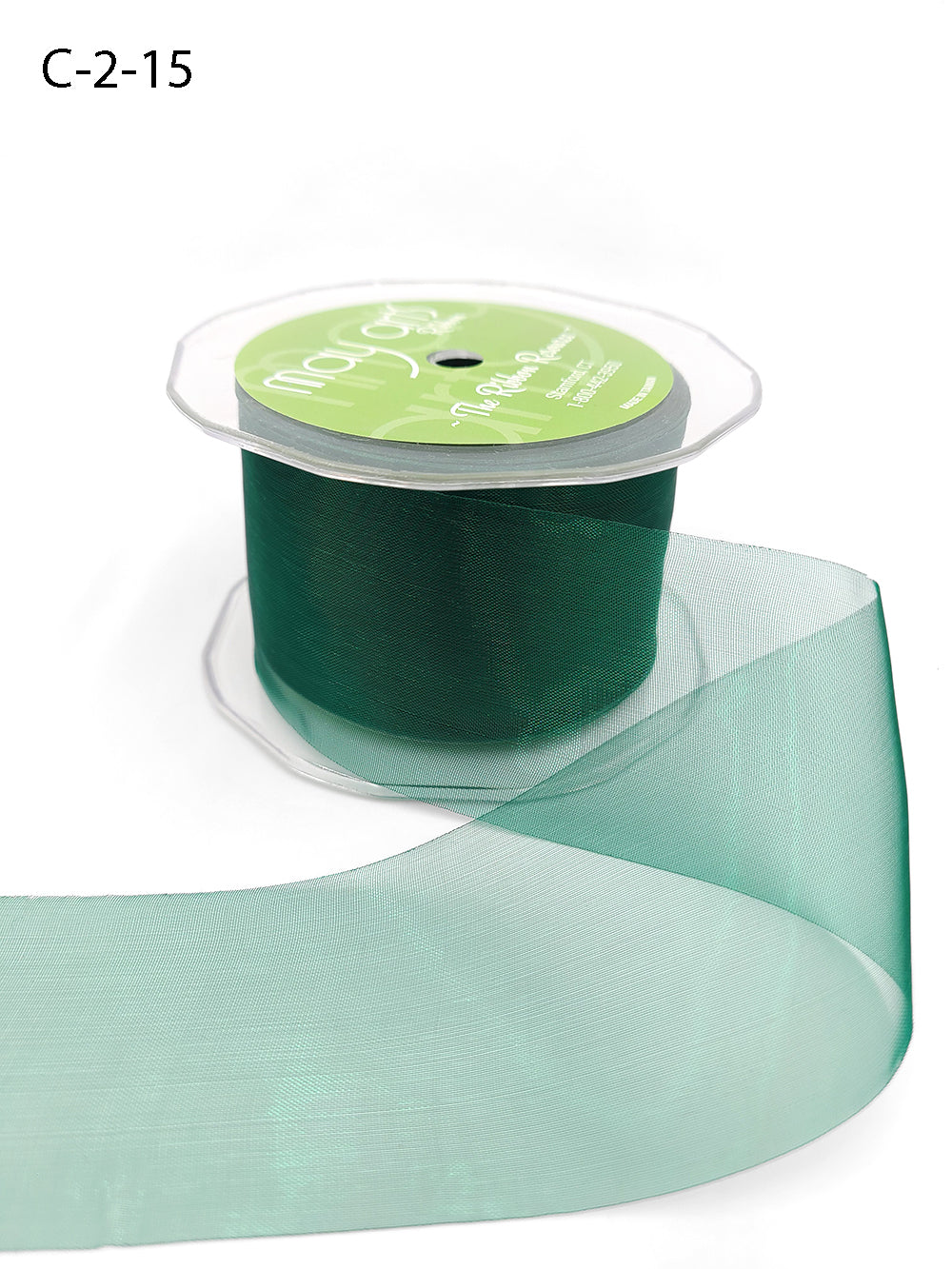 2 Inch Soft Shimmer Organza Ribbon – C-2-15 GREEN