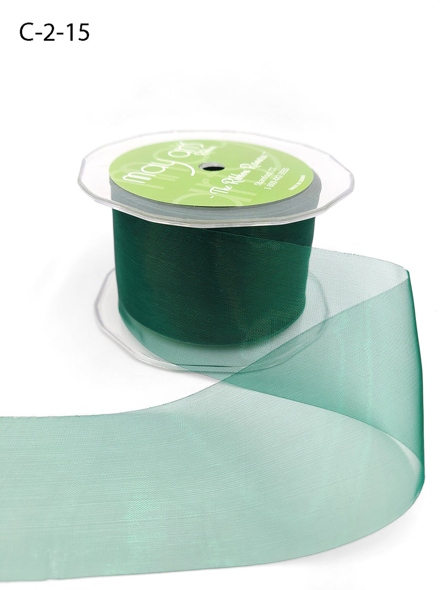 2 Inch Soft Shimmer Organza Ribbon – C-2-15 GREEN