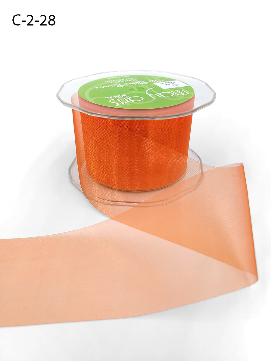 2 Inch Soft Shimmer Organza Ribbon – C-2-28 ORANGE
