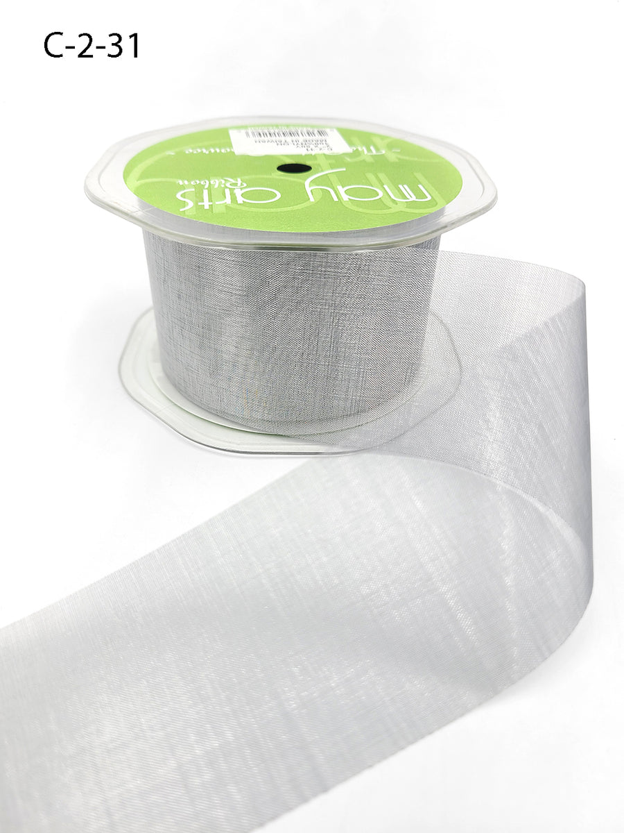 2 Inch Soft Shimmer Organza Ribbon – C-2-31 SILVER